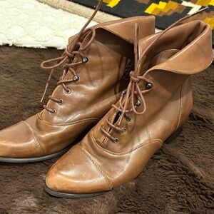 Spring Step Tan Lace Up Boots